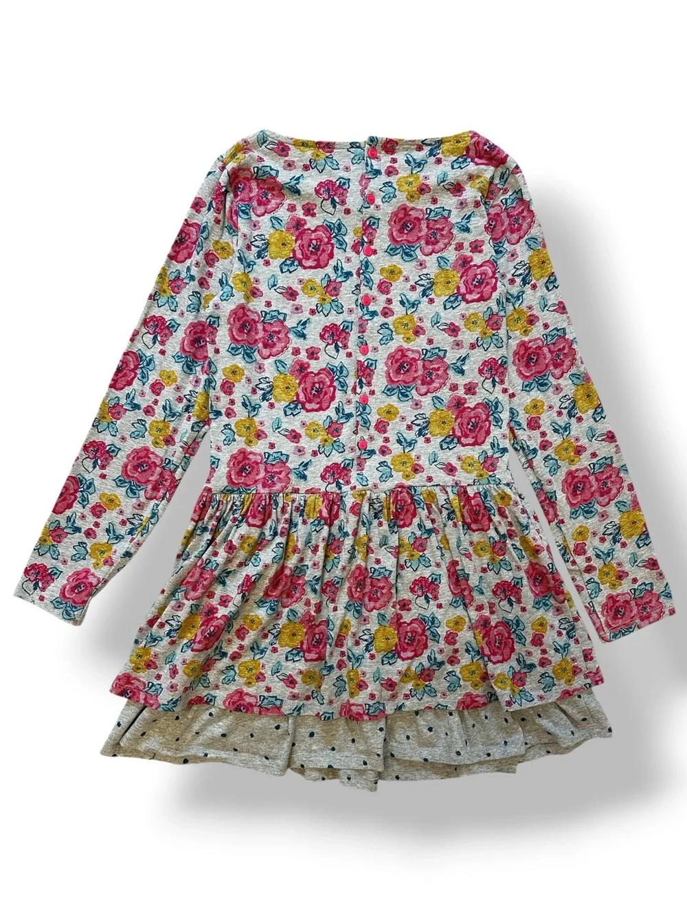 Polarn O. Pyret | Long Sleeve Floral Flounce Dress (12)